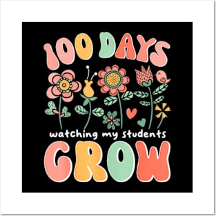 100 Day Watching My Students Grow 100 Days Of School Teacher Posters and Art